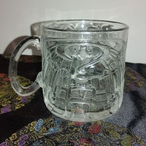 McDonald's Embossed Clear Glass Mug